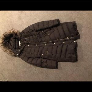 Michael Kors Down Puffer Trench with Fur Hood